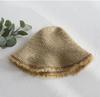 Sombrero de Paja de Papel Crochet Hecho a Mano Estilo Coreano Estilo Fresco Sombrero de Sol de Ala Ancha para Verano para Mujer Sombrero de Cubeta Plegable para Mujer
