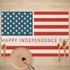 Jogo Americano de Festa da Independência Americana Transfronteiriço da Amazon com Estrela de Cinco Pontas e Estampa de Letras Decoração de Celebração Festiva Jogo Americano de Mesa