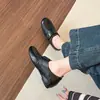 Versión de cuero suave~3cm de tacón oculto mocasines otoño e invierno nuevos suela blanda tacón alto zapatos de vestir zapatos de cuero pequeños retro
