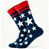 Calcetines de Jacquard de Media Pantorrilla con Tema de Bandera Americana Transfronterizos, Calcetines Personalizados de Moda para el Día de la Independencia, Calcetines de Algodón Jacquard Unisex de Alta Venta