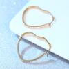 Ins Estilo Frío Geométrico Corazón Acero de Titanio Pendientes Estilo Japonés Normcore Acero Inoxidable Ovalado Piedra Pendientes Pendientes