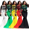 Vestido de Talla Grande Europeo y Americano 2027 Nuevo Vestido de Malla de Encaje Transparente con Volantes para Mujer Vestido de Noche