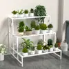 Estante de Flores de Hierro Forjado Estante de Almacenamiento para Balcón Estante de Macetas Verde Escalonado Estante de Almacenamiento de Plantas de Múltiples Capas Estante de Flores Suculentas para Sala de Estar
