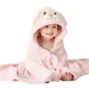 Toalha de Banho Poncho Infantil Pode Ser Usada e Enrolada, Toalha de Banho com Capuz para Recém-Nascidos, Roupão de Banho com Capuz Absorvente de Desenho Animado em Fleece Coral para Natação