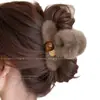 Pinza de pelo de felpa para otoño e invierno para mujer, modelo nuevo de alta gama 2026, pinza de pelo de tamaño mediano para cabello fino, pinza de tiburón para la parte trasera de la cabeza, accesorio para el cabello