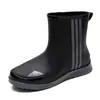 Zapatos impermeables para hombre, botas de lluvia para hombre, botas de lluvia antideslizantes resistentes al desgaste, para las cuatro estaciones, zapatos de goma de caña corta para hombre adulto, con cubrezapatos de algodón para trabajo cálido