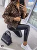 2024 Europa e Estados Unidos transfronteiriços nova primavera e outono Casaco jeans estampa de leopardo manga comprida curto casaco casual solto feminino em estoque