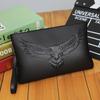 Bolso de mano de cuero suave para hombre, bolso de mano informal, bolso de mano de gran capacidad, bolso de sobre de cuero suave para hombre.