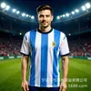 Uniforme de aficionado de la selección argentina totalmente estampado, personalizado al por mayor, deportivo de secado rápido, 150g poliéster puro, camiseta promocional de cuello redondo
