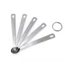Conjunto de Colheres Medidoras de Aço Inoxidável com 5 Peças 430 Mini Colheres Medidoras de Temperos com Escalas Sobrepostas Copos Medidores Multifuncionais para Assar