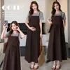 Nuevo Vestido de Maternidad de Verano, Estilo Coreano, Rejuvenecedor, Holgado y Casual, Set de Dos Piezas de Ropa de Maternidad con Cordón Ajustable
