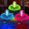 Lâmpada de Medusa Solar Colorida de Fibra Óptica LED Decoração de Paisagem de Jardim e Pátio Luz de Ambiente Luz de Gramado com Plugue de Terra
