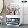 Organizador de cosméticos de lujo ligero, a prueba de polvo, caja de maquillaje de escritorio todo en uno, porta lápices labiales de tocador, almacenamiento para cuidado de la piel