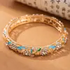 Pulsera de Aleación Hueca Pintada Estilo Étnico Cloisonné Retro Nuevo Transfronteriza Europea y Americana para Mujer Joyería de Nicho de Alta Gama