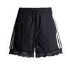 Shorts de Encaje con Cordón Transpirables Versátiles Casuales Relajados de Chicas Coreanas Blanco y Negro