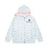 Sudadera con capucha doble y bordado de oso estilo retro americano para hombre y mujer, nueva chaqueta cárdigan versátil casual holgada de otoño