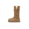 Primer Encuentro Invierno Cero Grados Primera Nieve~Borde Enrollado Suela Gruesa Caña Media Botas Cortas de Piel Botas de Nieve para Mujer Botas Largas