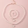 Colar infantil Acessórios Borboleta Meninas Colar de Pérolas Pulseira Anel Brincos Set Meninas Acessórios Do Bebê Atacado