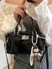Bolsa Boston Portátil Estilo Nicho Retro Estilo Coreano Feminina Simples Versátil Elegante Alta Qualidade Bolsa Transversal