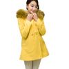 Leche de papaya Primavera y Otoño Nuevo estilo coreano elegante holgado abrigo de lana con capucha color caramelo adelgazante abrigo de lana