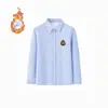 Camisa Branca Forrada com Fleece para Meninos, Fabricante com Estoque, Roupa de Performance Branca Espessa para Meninas Outono e Inverno, Camisa Térmica Infantil