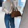 Shufulei 2.0/Camiseta de Manga Larga Sedosa de Lana Lyocell para Mujer Otoño Nuevo Top de Color Sólido Y9936H