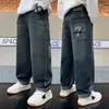 Jeans para Niños Estilo Nuevo Primavera y Otoño, Pantalones Largos Casuales Elegantes para Niños Mayores, Pantalones de Otoño para Niños de Moda al por Mayor Dropshipping