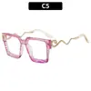 Gafas de Sol Decorativas Cuadradas de Serpiente de Marco Grande Europeas y Americanas Personalizadas Moda de Celebridad de Internet Protección Solar al Aire Libre Vacaciones Gafas de Sol Transfronterizas