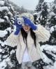 Sombrero de pescador afelpado con estampado de leopardo para mujer, otoño e invierno, estilo japonés, que hace que la cara se vea pequeña, cálido, con protección para las orejas, tipo cubo, sombrero peludo de moda estilo coreano