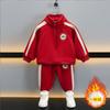 6561 Traje de Terciopelo para Niños Otoño e Invierno Engrosado de una Pieza Terciopelo Sudor Dos Piezas Invierno para Niños Estilo Occidental Ropa para Bebés y Niños