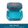 Caja de joyería de brocado estilo vintage con doble tapa, caja octagonal de jade y cristal para almacenamiento, caja decorativa para pulseras y accesorios