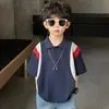 Camisa Polo de Manga Corta para Niños Verano 2026 Nuevo Estilo Coreano Bonita Camiseta de Verano para Niños Pequeños y Medianos Estilo Delgado de Media Manga