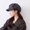 Boina versátil e elegante para mulheres, estilo coreano, adequada para outono e inverno, projetada para fazer o rosto parecer menor, com uma circunferência de cabeça grande e um chapéu octogonal de pintor da moda