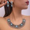 2023 nuevo collar bohemio transfronterizo conjunto de aretes estilo étnico accesorios de flores de perlas decoraciones de collar