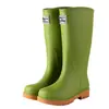 Botas de Lluvia de Moda Transfronteriza para Mujer, Zapatos para Agua de Caña Media-Alta, Botas de Lluvia para Estudiante Coreano, Zapatos de Goma Impermeables para Trabajo al Aire Libre para Mujer, Botas Altas
