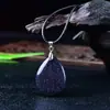 Piedra Cruda de Cristal Natural Colgante Forma de Gota de Agua Cuarzo Rosa Aventurina Ojo de Tigre Joyería para Hombres y Mujeres Accesorios de Moda Regalos