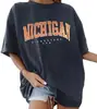 Comercio Exterior Comercio Electrónico Transfronterizo Estación Independiente Amazon Amazon Camiseta de Algodón Colorida Nueva Estampada para Mujer Talla Grande Oversize