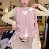 Conjunto de Duas Peças Jovem Estilo Coreano Patchwork Botão Camiseta Manga Longa para Mulheres, Novo Estilo Doce de Nicho Primavera e Outono Top Curto