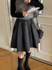 26 Otoño Invierno Nuevo Diseño Sentido Puntos Lana Casual Falda Mujer Cintura Elástica Falda de 5 Puntos Brote Falda de Lana