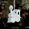 Colgante de plástico con purpurina transfronterizo, campana blanca con purpurina, adorno de copo de nieve para árbol de Navidad, decoración colgante de lujo ligero, en stock