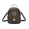 Mini Mochila Moda Personalidad Retro Estampada Pequeña Bolsa Escolar Cabeza de Gato Perla Color de Contraste Mini Bolsa para Teléfono Móvil Bolsa de Mujer Lote