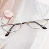 Óculos de Sol Meia Armação Marrom Estilo Coreano Estilo Old Money para Mulheres, Modernos e de Alta Qualidade, Estilo Y2K para Rostos Redondos, Óculos de Sol com Proteção Solar para Primavera e Verão