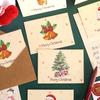 Tarjeta de felicitación navideña tridimensional de alta gama Navidad para enviar a amigos y amigas tarjeta de mensaje de bendición beige anciano diy tarjeta manuscrita