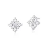 Pendientes de Plata de Ley S925 de Trébol de Cuatro Hojas de la Suerte para Mujer, Pendientes de Lujo Accesible de Nicho, Pendientes Exquisitos y Versátiles, Pendientes de Gama Alta para Novias