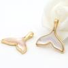 Ouro Real 14k Estilo Japonês e Coreano Zhongxing Pingente de Concha com Cola de Gota Cauda de Peixe Simples Acessórios de Joias DIY Pingente de Cauda de Peixe Mais Vendido