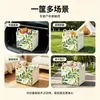 Cesta de almacenamiento para coche con diseño de hojas verdes pastorales, gran capacidad, portátil, plegable, para snacks y herramientas en el coche