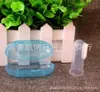 Embalagem independente conjunto para pet escova de dedo escova de dente para filhote de cachorro gato conjunto de dedo de látex escova de dente para cachorro escova de limpeza oral para cachorro