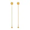 Pendientes de Hilo Largo de Acero de Titanio con Flor, Estilo Coreano Ins, Nueva Moda, para Mujer, Finamente Elaborados, Electrochapados, Resistentes a los Arañazos, Resistentes al Desgaste, Pendientes Versátiles