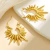 Brincos de Aço Inoxidável Mais Vendidos no Exterior, Personalizados Levemente Luxuosos Retrô Banhados a Ouro 18K Nicho de Alta Qualidade Não Desbotam Brincos de Titânio