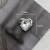 Novos acessórios de joias preto fosco com diamantes, acessórios simples de bolsa quadrada em forma de coração, material para grampo de cabelo feito à mão, flor de sapato
